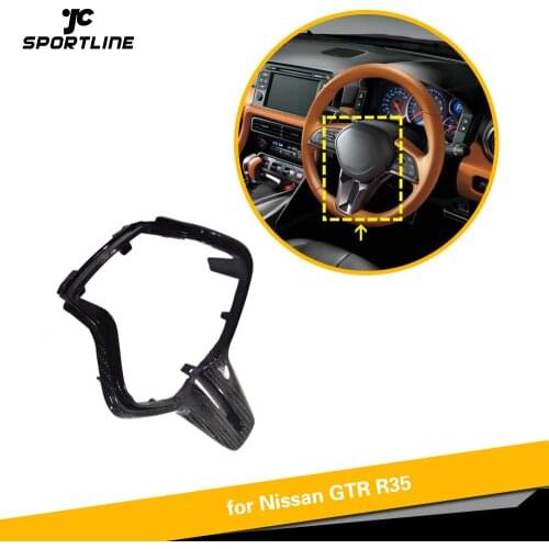 Carbon Fiber Steering Wheel Cover Interior Trim For Nissan R35 GTR 2017 2018 2019 Replacement