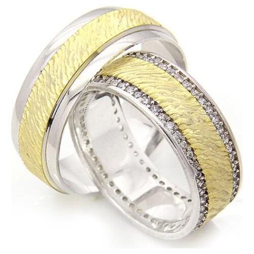 Couple Wedding Ring Sterling Silver 925 Woman And Man Luxury Jewelry Bands Engagement Anniversary Anatolian Civilization Models