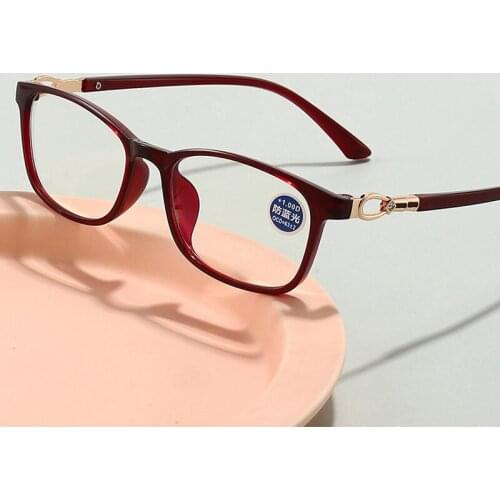 +1.0 1.5 2.0 2.5 3.0 3.5 4.0 Diopter Reading Glasses Women Eyeglasses Red Elegant Anti-blue Light Presbyopia Eyewear Gifts For M