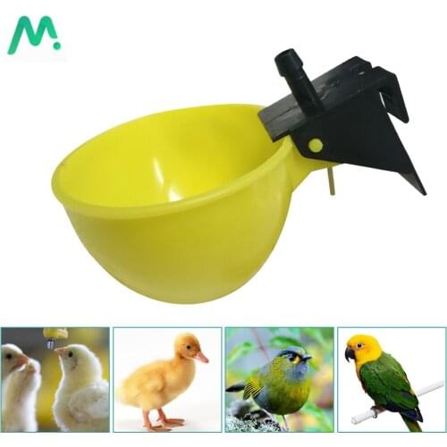 10Pcs Chicken Drinking Bowls Quail Waterer Automatic Chicken Drinker Yellow Cups For Bird Pigeon Poultry Water Drinking Fountain
