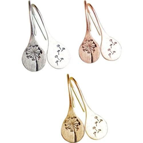 Simple Silver Dandelion Earrings for Women Engagement Wedding Jewelry Statement Earrings