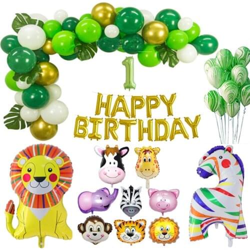 Jungle Animal Party Circus Animal Foil Balloon Safari Party Decoration Baloon Kids Happy Birthday Banner Baby Shower Supplies