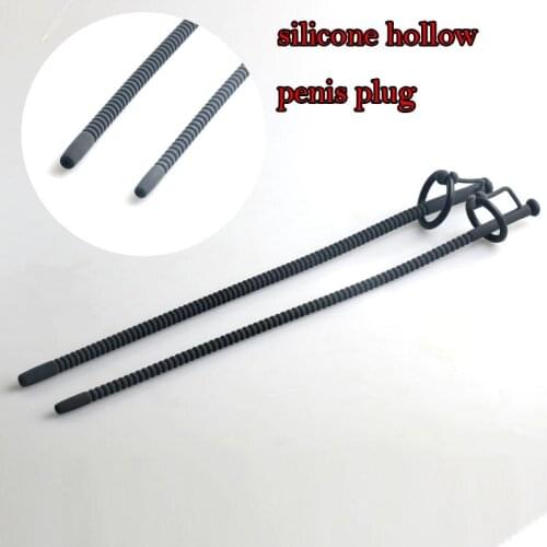 Long urethral silicone plug hollow penis plugs penis sound dilator insertion toys urethral plug catheter adult sex toys for man