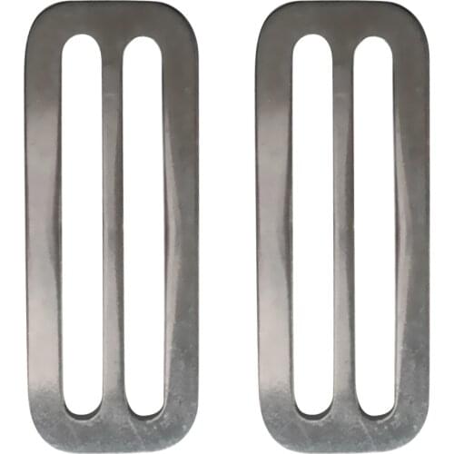 2 Pieces Scuba Diving 2 inch Weight Belt Slide Buckle Stainless Steel Stopper Keeper 3mm Thickness