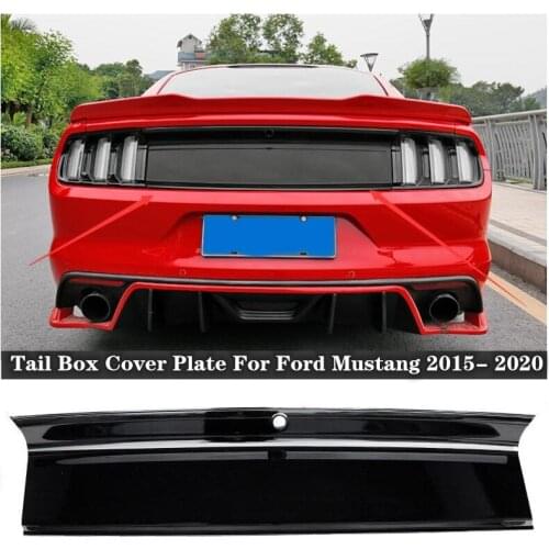 New High quality ABS Black & Carbon fibrer The Tail Box Cover Plate For Ford Mustang 2015 2016 2017 2018 2019 2020