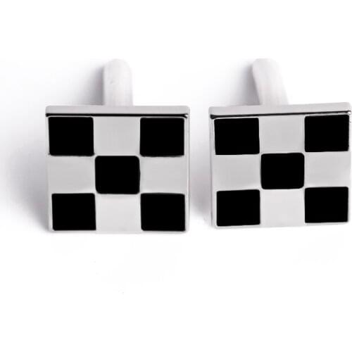 Classic Silver Black Enamel Fashion Cufflinks For Mens Jewelry French Sleeve Dress Shirts Hot Sale Groom Wedding Gift