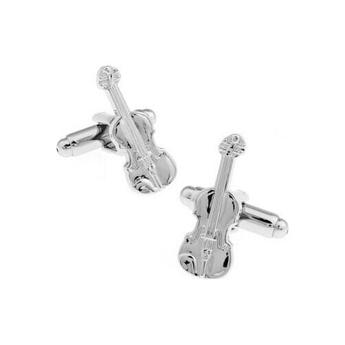 C-MAN Luxury shirt Silvery violin cufflink for mens Brand cuff buttons cuff links High Quality abotoaduras Jewelry
