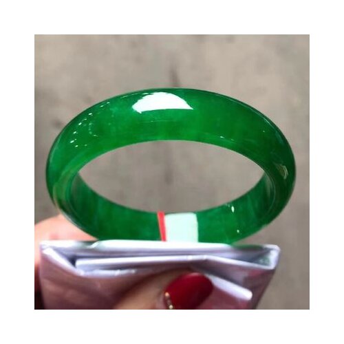 Zheru Jewelry Natural Burmese Jade 54-64mm Green Bangle Elegant Princess Jewelry Best Gift for Mom and Girlfriend