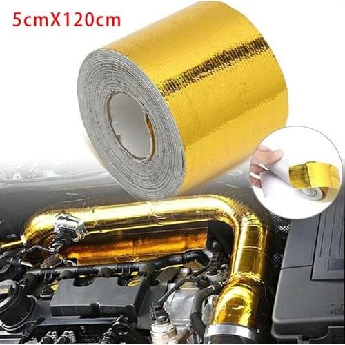 Thermal Heat Shield Wrap Tape Waterproof 1 Roll 100 X 5cm Gold Sealed Air Intake