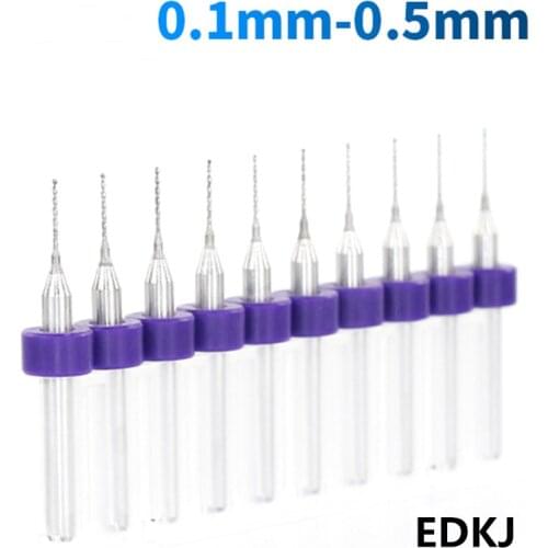 10pcs/Set 0.1mm-0.5mm PCB bit Hard Alloy PCB Print Circuit Board Carbide Micro Drill Bits Tool for SMT CNC