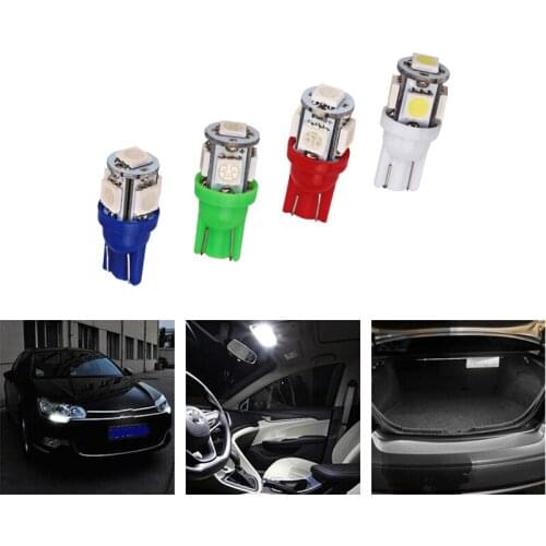 10 PCS T10 car universal LED interior lights 5 SMD 5050 side wedge taillights dashboard lights For Toyota Corolla BMW Audi, etc