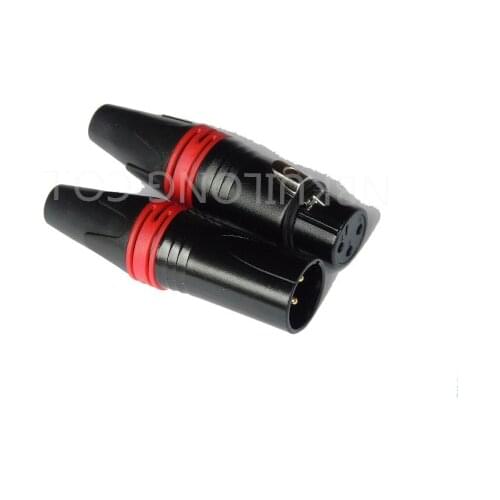 100pcs/lot 3 Pin XLR Connector with red color 50 PCS NC3MXX & 50 PCS NC3FXX