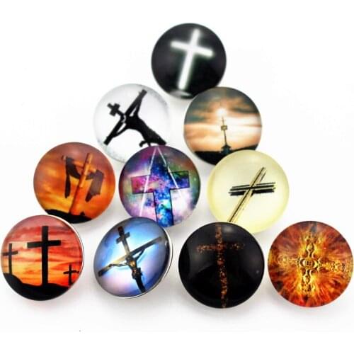 20pcs/lot Round Cross Snap Buttons Printing Belief Snap Charms Fit 18mm DIY Ginger Snap Bracelets&Bangles Jewelry