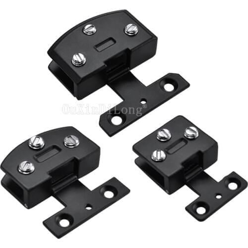 4PCS Black Glass Cabinet Hinges Wine/Display Cabinet Door Hinges for Cabinet Cupboard Glass Clamps Clips Black No Drilling