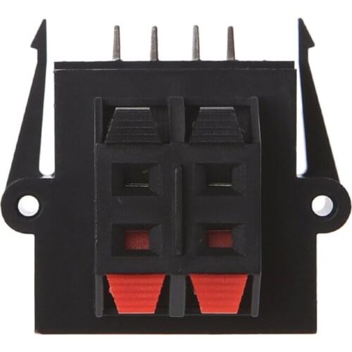 4 Way 2 Row Push Release Connector Strip Block Plate Stereo Speaker Terminal