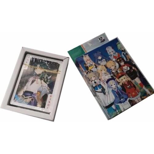 54 Pcs/Set Anime Genshin Impact Poker Cards Toys Jean Amber Venti Klee Cosplay Board Game Playing Cards Collection Gift
