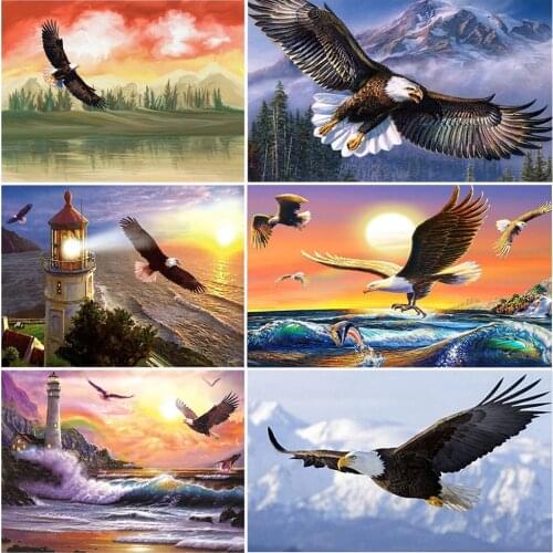 5D DIY Diamond Painting Animal Bird Flying Eagle Full Square/Round Rhinestone Embroidery Decoration Mosaic Cross Stitch Kit