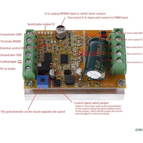 350W 5-36V DC Motor Driver Brushless Controller BLDC Wide Voltage High Power Three-phase Motor Controller