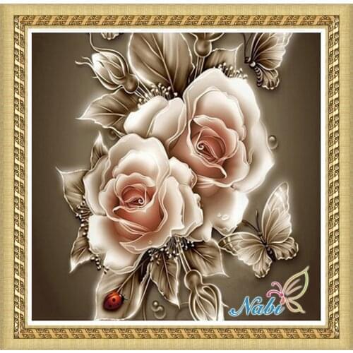 Flowerflower peonies icon 5d diy rhinestone 0174R - Round Diamond embroidery cross stitch diamond mosaic painting
