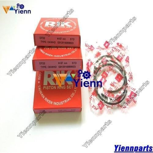 For Kubota D1402 Piston Ring SKID STEER LOADERS T103 EXCAVATORS 225 KH91 TRACTORS L2550DT L2550F L2650F Engine Parts