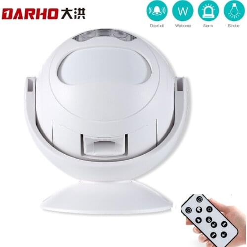 Darho Hello Welcome Chime For Shop Store Wireless Burglar Home Security Doorbell PIR Motion Infrared Detector Burglar Alarm Set
