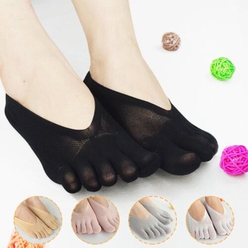Breathable Anti-friction Sport Socks Women Summer Five-finger Socks Ultrathin Sock Toe Invisible Sokken With Silicone Anti-skid