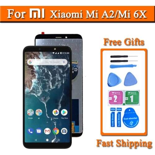 Screen For XiaoMi Mi A2 MIA2 LCD Assembly Replacement Digitizer Touch Panel For XiaoMi 6X LCD Display Repairment Part