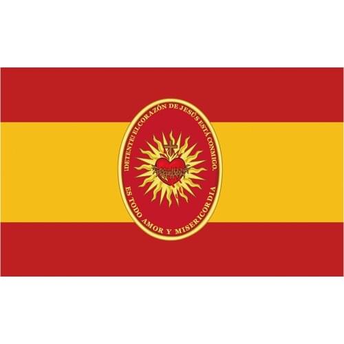 Spain Flag of the Sacred Heart of Jesus Proposals 3x5FT 90x150cm 100D Polyester with Brass Grommets Advertising Banner