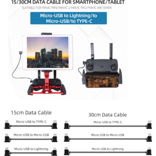 Data Cable For DJI Spark/MAVIC Pro/Mavic 2 /Mini SE Control Micro USB to Lighting/Type C/Micro line for IPhone /Pad For xiaomi