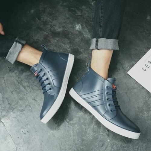 Korean Mens Short Tube Anti-skid Car Wash Low-top Rain Boots Fishing Overshoes Rubber Shoes Kitchen Work Shoes