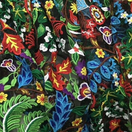 LEO&LIN Grenadine Art Net Yarn Lace Embroidery Flowers Home Garden For DIY Clothing Dress Fashion Fiber Fabric
