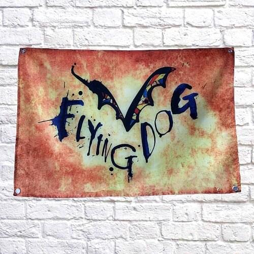 FLYING DOG Classic Wine Whiskey Banner Wall Hanging Beer Flag Vintage Bar Pub Club Man Cave Wall Decor Black Party Poster Gift