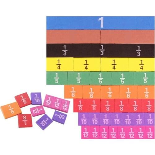 Magnetic Rainbow Fraction Tiles, Early Math Skills, Visual Aid for Kids Toddlers Ages 6