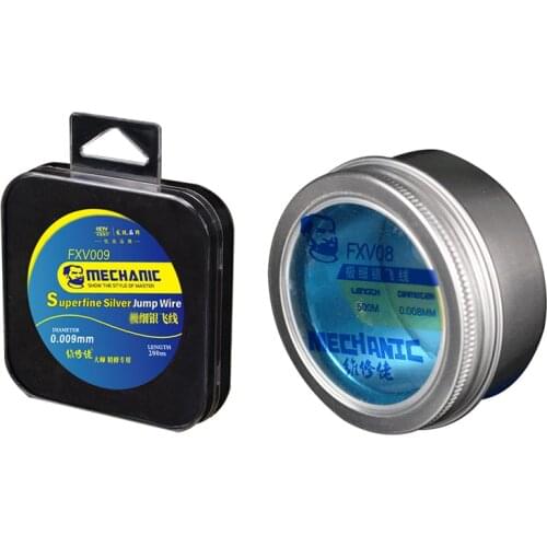 MECHANIC FXV009 FXV08 Superfine Silver Jump Wire 0.009mm 0.008mm Ultra Fine Fly Line for Phone Fingerprint Mainboard Chip Repair