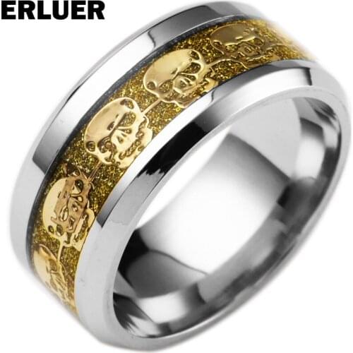 Halloween Skull Rings For Men women European American Retro Stainless Steel Ring Punk Vintage Jewelry Mens Fashion Bague Gift