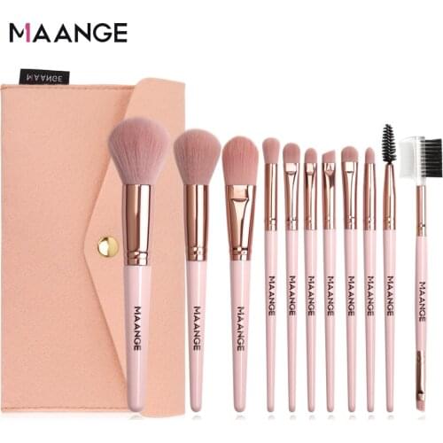 MAANGE 5/7/11/14 Pcs Pink Makeup Brushes Set with Bag Cosmetic Powder Eye Shadow Blending Eyeliner Eyebrow Brush For Makeup New