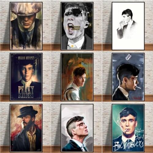 Peaky Blinders Cillian Murphy TV Show Art Poster and Print Canvas Painting Wall Art Picture Home Decor for Living Room No Frame