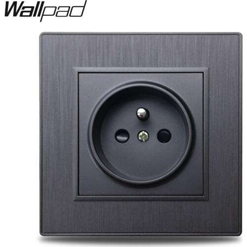 Wallpad S6 French Electric Outlet Power Wall Socket Plug 3 Color Brushed PC Plastic Imitating Aluminum