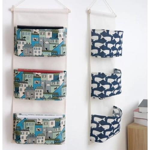 Wall-mounted closet, cloth art, cotton, linen, wall, rear storage, finishing bag, large hanging storage bag, storage bag