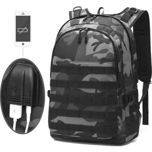 New USB Headphone Tactical Camouflage Backpack 40L Molle Military Hiking Bags Outdoor Mens Rucksack Travel Backpack