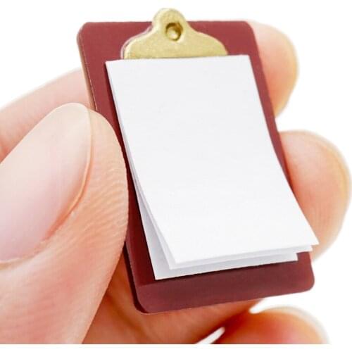 Odoria 1:12 Miniature Clipboard with Real Paper Study Painting Room Bedroom Home Set Dollhouse Accessories Doll House Decoration