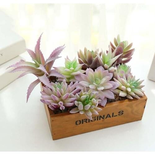 Various Artificial Succulent Plants Landscape Decorative Flower Mini Purple Fake Succulents Plant Garden Arrangement Decor