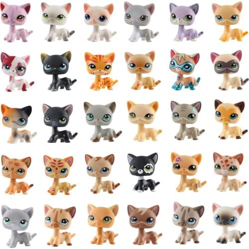 Rare pet shop cute lps toy standing short hair cat pink dog original dachshund dog shepherd big dad dog children Christmas gift