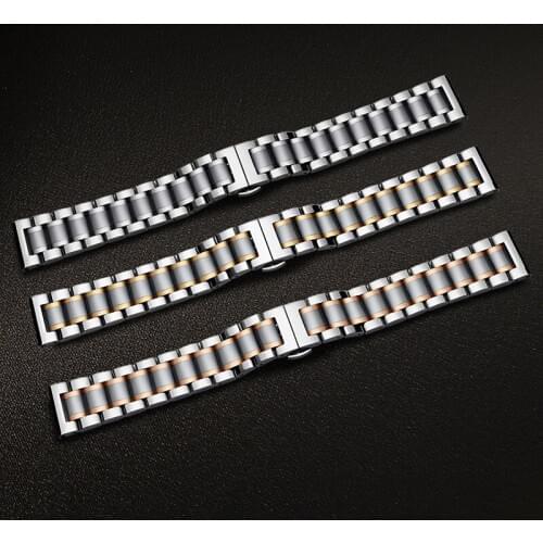14 16 18 20 22 24 26mm watch Accessories Stainless Steel Watch band metal Strap Bracelet Watchband Wristband Butterfly belt