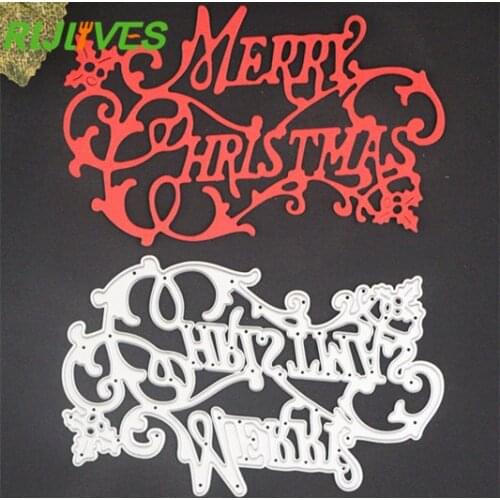 RLJLIVES Metal Cutting Dies Wish Letters Merry Christmas Scrapbook Card Album Paper Craft Decorative Craft Embossing Cutter