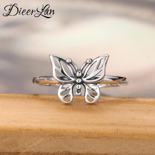 Luxury Brand Creative Boho Butterfly Rings For Women Adjustable Size Ring Fashion Charm Jewelry Wholesale 2021