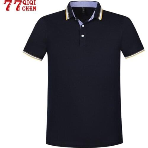Polo Shirts Men Striped Collar Solid Breathable Cotton Short Sleeve Work Polo Shirt Male Slim Fit polo homme Size S-4XL camisas