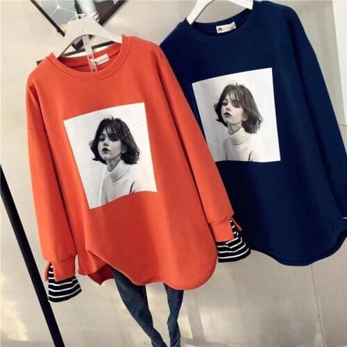 Large Plus Size Add Fleece Loose Girls Casual Women Clothes Turtleneck Tops Long Sleeve Warm Hoodies For Teen Lady Long Hoody