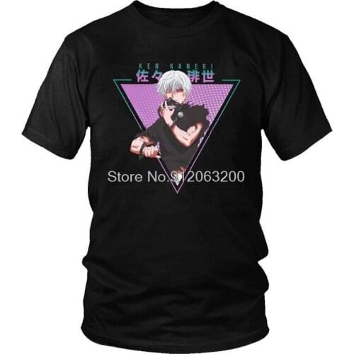 Tvoe Mens Tokyo Ghoul Ken Kaneki T-Shirt Graphic Anime Manga Tshirt Short Sleeve Hip Hop T Shirt Homme Cotton Tee Tops Gift