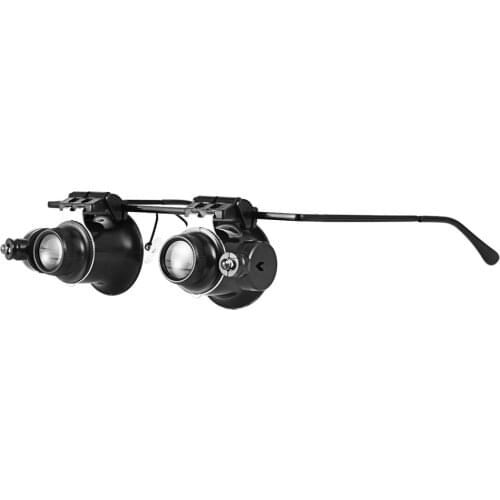 20X Glasses Type Double Eye Magnifier Watch Repair Tool Magnifier With Two Adjustable LED Lights Magnifiers Small Convenient